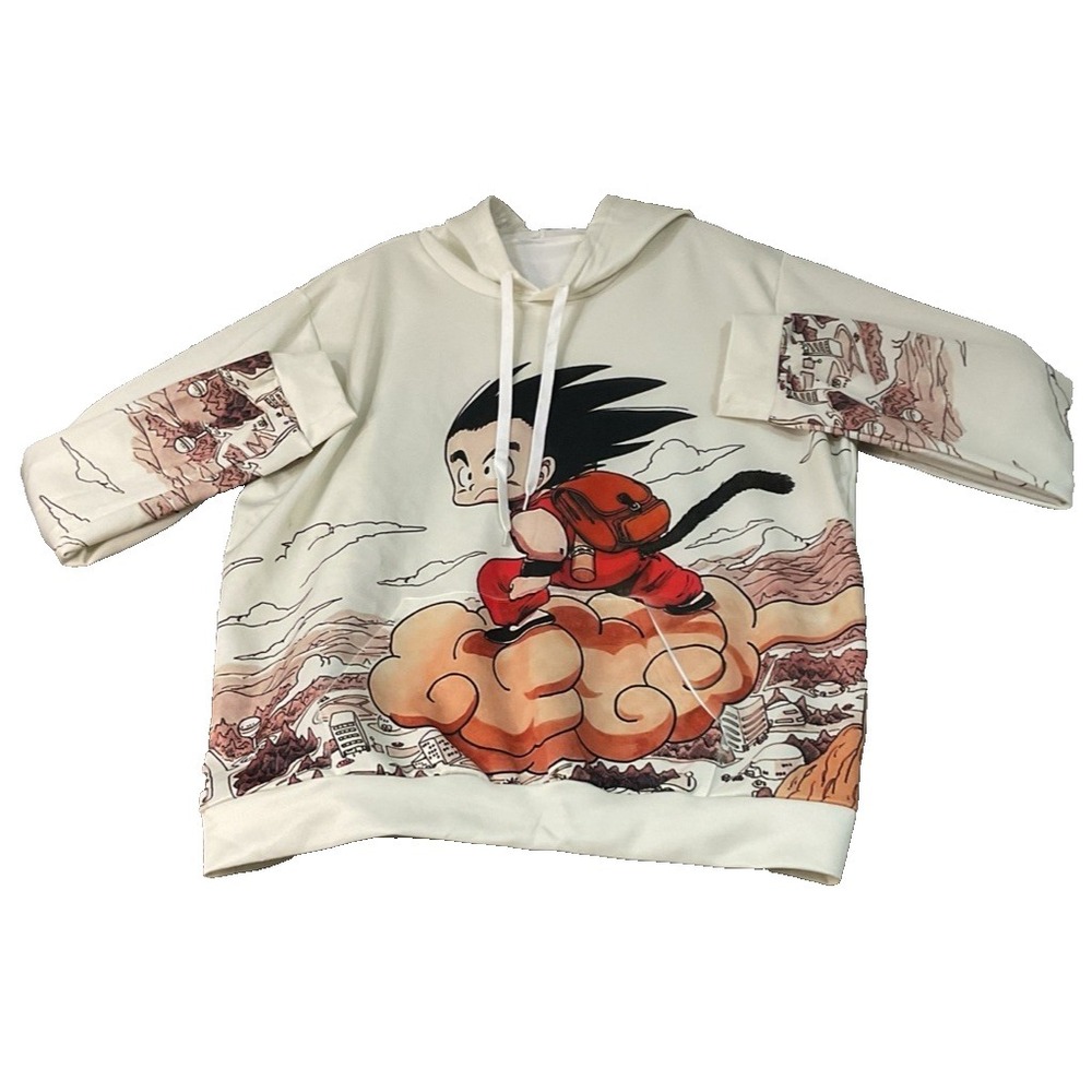 Dragon Ball Z‎ Men's White Anime Hoodie Sz 4XL